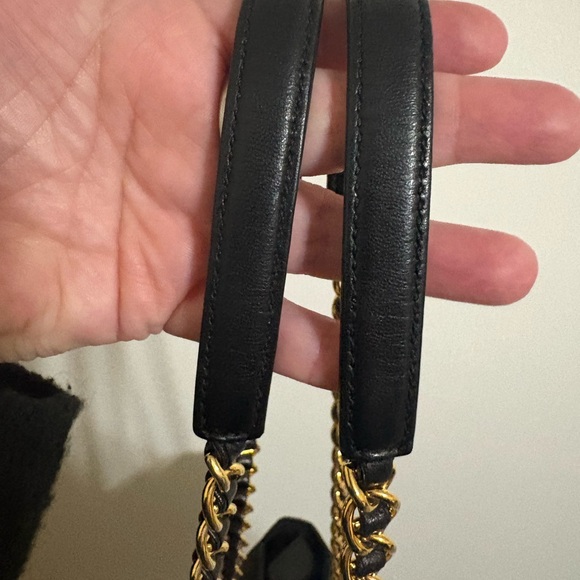 Prada Black Leather Chain Shoulder Bag GUC - Picture 9 of 13